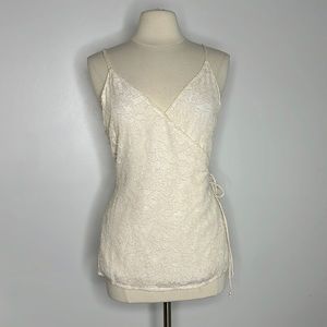 Allie Rose off white wrap cami top, size large
